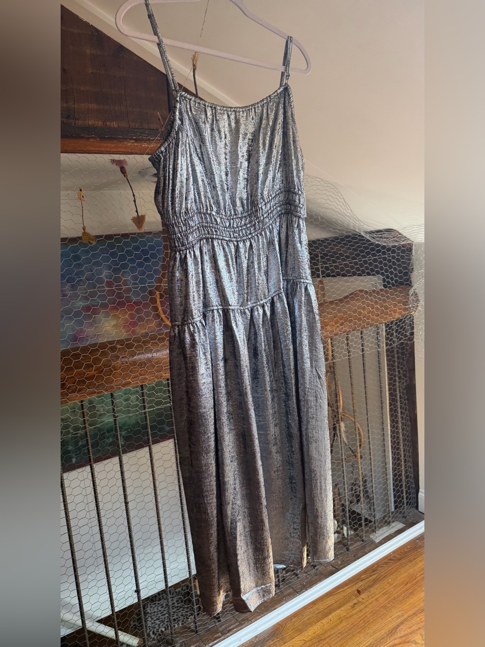 Old Navy Metallic Silver Dress XXL